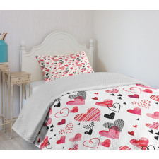 Doodle Heart Designs Bedspread Set