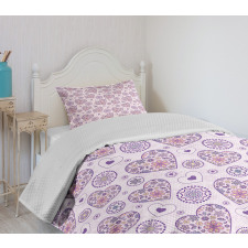 Hearts with Flowers Bedspread Set