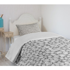 Line Art Foliage Bedspread Set