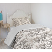 Chrysanthemums Floral Bedspread Set