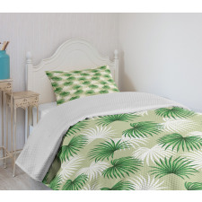 Palm Tree Island Foliage Bedspread Set