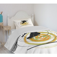 Skater Man Spiral Circles Bedspread Set