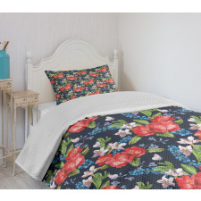 Blueberries Green Leaves Bedspread Set