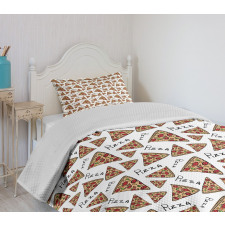 Doodle Art Style Slices Bedspread Set