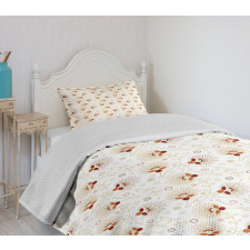 Chevrons and Flowers Bedspread Set