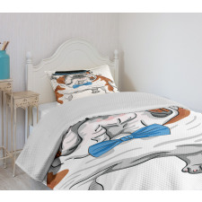 Hipster Dog Bedspread Set