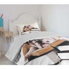 Glasses Dog Bedspread Set