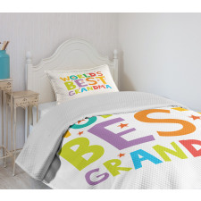 Cartoon Style Lettering Bedspread Set