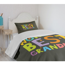 Colorful Letters Stars Bedspread Set