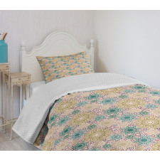 Oriental Floral Pattern Bedspread Set