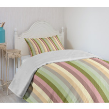 Pastel Colored Bands Bedspread Set