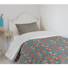 Noel Themed Cartoon Bedspread Set