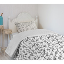 Flowers Leaves Hearts Bedspread Set