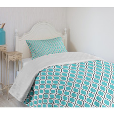 Wavy Lines Ogee Shapes Bedspread Set