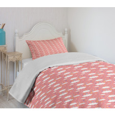 Stars with Dots Clouds Bedspread Set