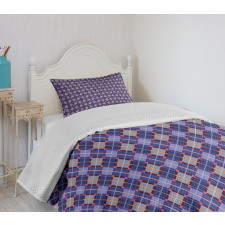 Rhombic Tartan Retro Bedspread Set