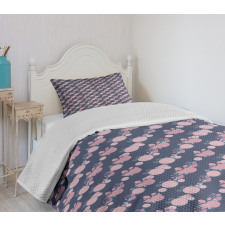 Pink Asters Romantic Bedspread Set