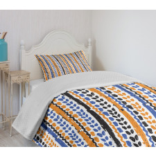 Watercolor Zigzag Lines Bedspread Set