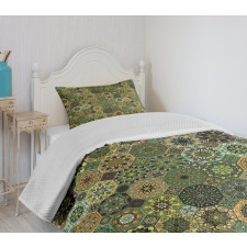 Oriental Floral Octagon Bedspread Set