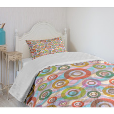 Hippie Colorful Circles Bedspread Set