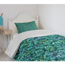 Exotic Blooms Foliage Bedspread Set