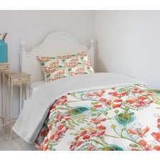 Peacock Feather Petunia Bedspread Set