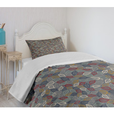 Faded Toned Leaves Art Bedspread Set