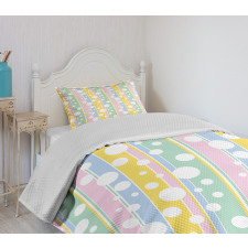 Pastel Colored Stripes Bedspread Set