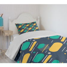 Lines Circles Colors Bedspread Set