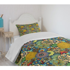 Whimsical Florist Doodle Bedspread Set