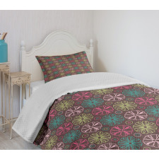 Bows Circles Retro Bedspread Set