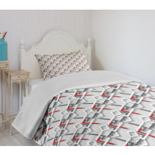 Modern Grid Design Bedspread Set