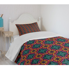 Tribal Foliage Leaves Bedspread Set