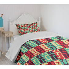 Colorful Squares Bedspread Set