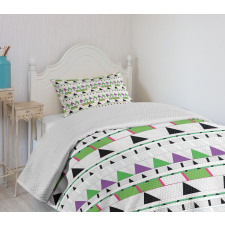 Tribal Triangle Design Bedspread Set
