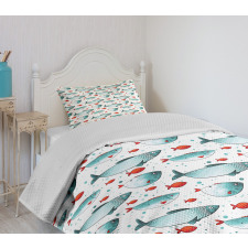 Subaquatic Animal Pattern Bedspread Set