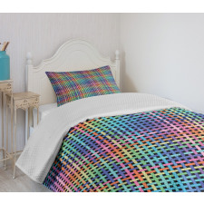 Crossed Stripes Design Bedspread Set