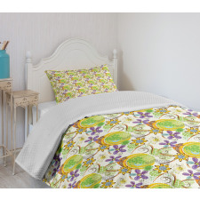 Doodle Style Swirls Bedspread Set