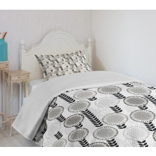 Greyscale Spring Bloom Bedspread Set