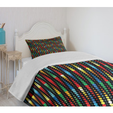 Halftone Pattern Motif Bedspread Set