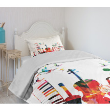 Colorful Instruments Bedspread Set