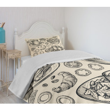 Nachos Croissant Tea Bedspread Set