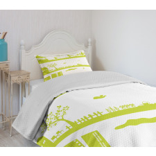 Landscape Pattern Bedspread Set