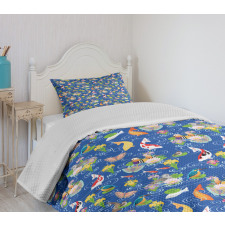 Traditional Koi Pond Bedspread Set