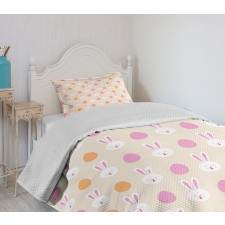 Bunny Faces and Eggs Bedspread Set