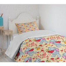 Bears Hearts Bedspread Set