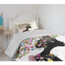 Floral Woman Bedspread Set