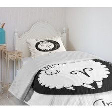 Funny Ram in a Dot Bedspread Set