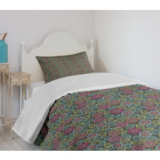 Abstract Foliage in Blooms Bedspread Set