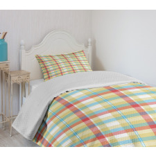 Colorful Shapes with Lines Bedspread Set